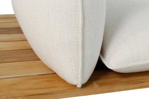 OUTFLEXX Vail Loungemöbel, Weiß/natur/actionlinen, Alu/FSC-Teakholz/Sunbrella, Für Bis Zu 7 Personen, Seitenablagen Aus Teak 13 OUTFLEXX Vail Loungemöbel, Weiß/natur/actionlinen, Alu/FSC-Teakholz/Sunbrella, Für Bis Zu 7 Personen, Seitenablagen Aus Teak – Bild 13