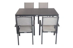 VILLANA Esstischgarnitur, Anthrazit/grau, Alu/Holzimitat/Textil, Tisch 150x90cm, 4 Stapelsessel -Kettler Verkaufsgeschäft 22579 07.jpg