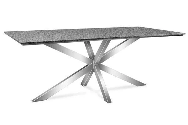 OUTFLEXX Esstischgarnitur, Silber/schwarz, Edelstahl/Granit/Textil, 200x100 Cm, 4 Freischwinger, 2 Multipos, Padded, Armlehnen Aus FSC-Teak 6 OUTFLEXX Esstischgarnitur, Silber/schwarz, Edelstahl/Granit/Textil, 200x100 Cm, 4 Freischwinger, 2 Multipos, Padded, Armlehnen Aus FSC-Teak – Bild 6