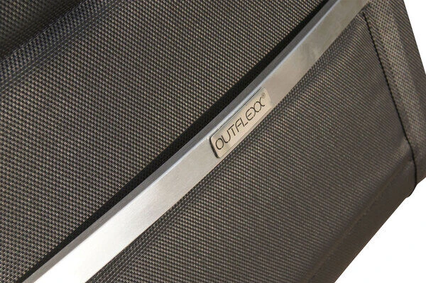 OUTFLEXX Esstischgarnitur, Silber/schwarz, Edelstahl/Granit/Textil, 200x100 Cm, 4 Freischwinger, 2 Multipos, Padded, Armlehnen Aus FSC-Teak 9 OUTFLEXX Esstischgarnitur, Silber/schwarz, Edelstahl/Granit/Textil, 200x100 Cm, 4 Freischwinger, 2 Multipos, Padded, Armlehnen Aus FSC-Teak – Bild 9