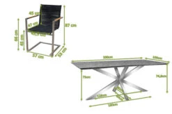 OUTFLEXX Esstischgarnitur, Silber/schwarz, Edelstahl/Granit/Rope, 200x100 Cm, 6 Freischwinger, Armlehnen Aus FSC-Teak -Kettler Verkaufsgeschäft 22802 05.jpg
