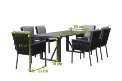 OUTFLEXX Mermaid Esstischgarnitur, Anthrazit, Alu/Rope, 6 Personen, Inkl. Sitz- Und Rückenkissen, Tisch 200x90 Cm -Kettler Verkaufsgeschäft 22873 3.jpg