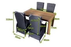 OUTFLEXX Esstischgarnitur, Polyrattan/Teakholz, Tisch 160x90cm, 4 Diningsessel, Inkl. Polster -Kettler Verkaufsgeschäft 22874 5.jpg