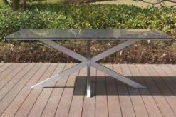 STERN Esstischgarnitur, Silbergrau/grau, Edelstahl/Textilene, Tisch 200 X 100 Cm, 4 Stapelsessel, Hohe Rückenlehne, 2 Multipo -Kettler Verkaufsgeschäft 22911 07.JPG