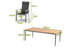 HARTMAN Silencio / Alice Sitzgruppe, Xerix/natur, Alu/Teak, 4x4 Textilen, 8 Dining Sessel, 220x100cm, FSC-Teak Armlehnen -Kettler Verkaufsgeschäft 23198 mass.jpg