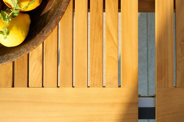 HARTMAN Silencio / Aruba Sitzgruppe, Xerix/natur, Alu/Teak, 6 Dining Sessel, 160/220x90cm, FSC-Teak Armlehnen 4 HARTMAN Silencio / Aruba Sitzgruppe, Xerix/natur, Alu/Teak, 6 Dining Sessel, 160/220x90cm, FSC-Teak Armlehnen – Bild 4