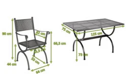 MBM Romeo Esstischgarnitur, Marone, Schmiedeeisen Verzinkt, Pulverbeschichtet, Tisch 125x75 Cm, 4x Sessel 7 MBM Romeo Esstischgarnitur, Marone, Schmiedeeisen Verzinkt, Pulverbeschichtet, Tisch 125x75 Cm, 4x Sessel -Kettler Verkaufsgeschäft 23357 05.jpg