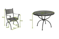 MBM Romeo Esstischgarnitur, Marone, Schmiedeeisen Verzinkt, Tisch Ø 100 X 73, 2x Sessel -Kettler Verkaufsgeschäft 23361 5.jpg