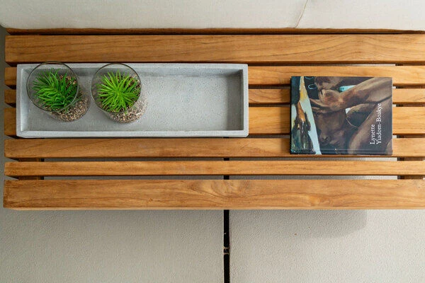 OUTFLEXX Icon Ecklounge, Natte/natur, Alu/Teak/Sunbrella, 4-5 Personen, Inkl. Loungetisch, Seitenablage Aus Teak 7 OUTFLEXX Icon Ecklounge, Natte/natur, Alu/Teak/Sunbrella, 4-5 Personen, Inkl. Loungetisch, Seitenablage Aus Teak – Bild 7