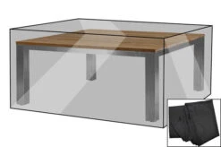 OUTFLEXX Premium Abdeckhaube Für Tische, Schwarz, Polyester, 230 X 230 X 80 Cm, Wasserbeständig, Integriertes Zugband