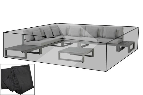 OUTFLEXX Premium Abdeckhaube Für Ecklounge, Schwarz, Z.B. 21820, 300 X 300 X 50 Cm, Wasserbeständig, Integriertes Zugband 1 OUTFLEXX Premium Abdeckhaube Für Ecklounge, Schwarz, Z.B. 21820, 300 X 300 X 50 Cm, Wasserbeständig, Integriertes Zugband