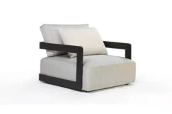 OUTFLEXX Roku Sessel, Schwarz, Alu/Agora Senda, 102 X 100 X 61cm, Drehbar, Inkl. Kissen