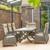 SIENA GARDEN Messina/Corido Dining Set, Anthrazit/grau, Alu/Gardino®-Geflecht/Keramik, 200-260 X 100 Cm, Inkl. 8 Diningsessel