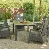 SIENA GARDEN Silva/Solea Dining Set, Anthrazit/blau/grau, Alu/Gardino®-Geflecht/Keramik, 220 X 100cm, Inkl. 6 Diningsessel, Stufenlos Verstellbar