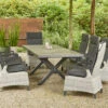 SIENA GARDEN Sincro/Corido Dining Set, Anthrazit/grau, Alu/Geflecht/Keramik, 200-260x103cm, Inkl. 8 Diningsessel