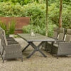 SIENA GARDEN Sincro/Amira Dining Set, Anthrazit/grau, Alu/Gardino®-Geflecht/Keramik, 200-260x103cm, Inkl. 6 Diningsessel, Verstellbar