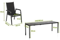 KETTLER Cubic/Basic Plus Padded Esstischgarnitur, Anthrazit, Alu/HPL/Textilene, 140/210x70 Cm, 6 Stapelsessel -Kettler Verkaufsgeschäft 28841 05.jpg