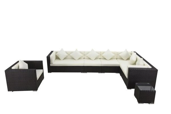 OUTFLEXX Loungemöbel-Set, Braun, Polyrattan, Für 8 Personen, Wasserfeste Kissenbox 2 OUTFLEXX Loungemöbel-Set, Braun, Polyrattan, Für 8 Personen, Wasserfeste Kissenbox – Bild 2