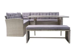 OUTFLEXX Loungemöbel, Hellgrau Meliert/grau, Polyrattan/Polyester, Tisch 145x79cm, 4 Tlg., 7 Pers, Inkl. Polster -Kettler Verkaufsgeschäft 2 20396.jpg