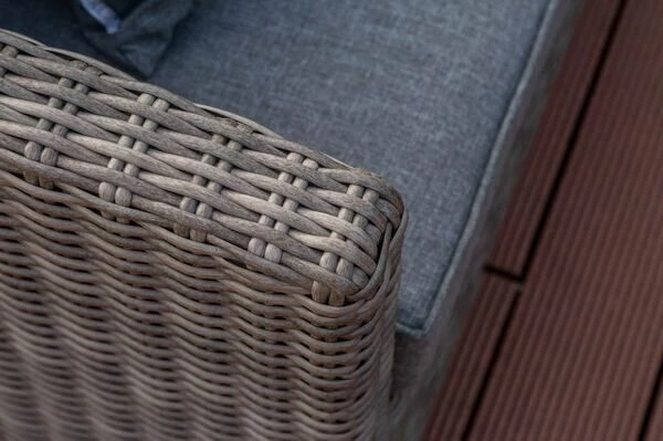 OUTFLEXX Dining Set, Grau, Polyrattan, 4tlg, 5-6 Personen, Inkl. Polster Und Kissen 2 OUTFLEXX Dining Set, Grau, Polyrattan, 4tlg, 5-6 Personen, Inkl. Polster Und Kissen – Bild 2