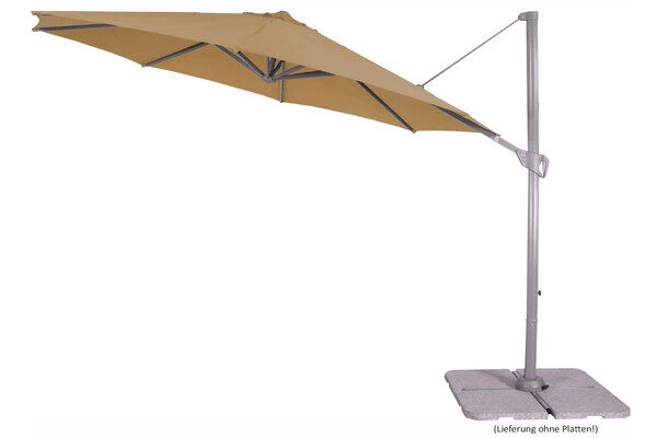 Schneider® SCHNEIDER Thassos Ampelschirm, Natur/silber, Rund, Ø 330cm 6 Schneider® SCHNEIDER Thassos Ampelschirm, Natur/silber, Rund, Ø 330cm – Bild 6
