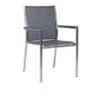 STERN Polaris Stapelsessel, Silber/karbon, Edelstahl/Textil/Aluminiumarmlehnen, 61x54x89 Cm, Stapelbar