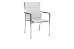 STERN Cardiff Stapelsessel, Silber, Edelstahl/Textil/Aluminiumarmlehnen, 61x57x92 Cm, Gepolstert, Stapelbar