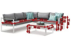 BEST Rhodos Loungemöbel, Weiß/grau, Alu/Sensotex, 3-tlg. 212 X 212 Cm, Inkl. Polster -Kettler Verkaufsgeschäft 3 16837.jpg