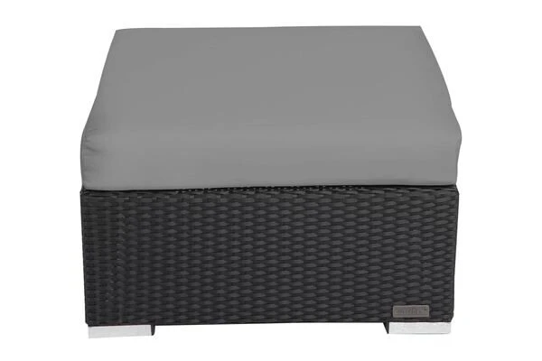 OUTFLEXX Beistelltisch/Hocker, Schwarz, Polyrattan, Inkl. Glasplatte Und Polster 3 OUTFLEXX Beistelltisch/Hocker, Schwarz, Polyrattan, Inkl. Glasplatte Und Polster – Bild 3