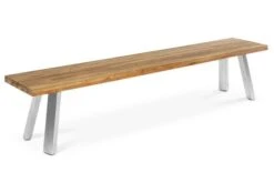 OUTFLEXX Esstischgarnitur, Edelstahl/recyceltes FSC-Teakholz, Tisch 220x100 Cm, 2 Bänke, A-Gestell -Kettler Verkaufsgeschäft 4 19359.jpg