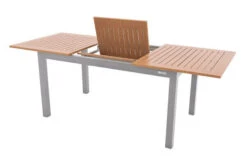DOPPLER Expert Esstischgarnitur, Silber/Holzoptik/beige, Alu/Textilene, 4x Stapelsessel, 150-210x90 Cm -Kettler Verkaufsgeschäft 4 21198.jpg