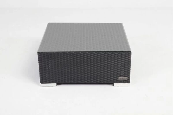 OUTFLEXX Beistelltisch/Hocker, Schwarz, Polyrattan, Inkl. Glasplatte Und Polster 4 OUTFLEXX Beistelltisch/Hocker, Schwarz, Polyrattan, Inkl. Glasplatte Und Polster – Bild 4