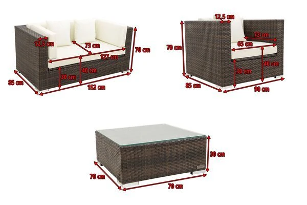OUTFLEXX Loungemöbel-Set, Polyrattan, Braun Marmoriert, 5 Pers, Wasserfeste Kissenbox, Inkl. Beistelltisch 5 OUTFLEXX Loungemöbel-Set, Polyrattan, Braun Marmoriert, 5 Pers, Wasserfeste Kissenbox, Inkl. Beistelltisch – Bild 5