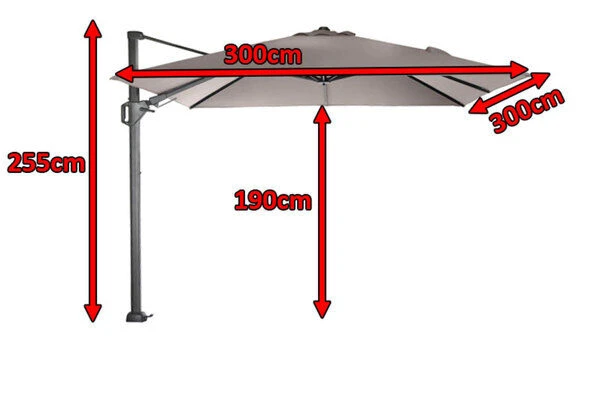SIENA GARDEN Ampelschirm Sunset N+, Anthrazit / Taupe, Alu/Textil, Ca. 300x300 Cm 5 SIENA GARDEN Ampelschirm Sunset N+, Anthrazit / Taupe, Alu/Textil, Ca. 300x300 Cm – Bild 5