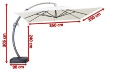 OUTFLEXX Luxus Ampelschirm, Anthrazit/creme, Edelstahl/Aluminium, 350x350cm, Inkl. Schirmständer Und Schutzhülle 19 OUTFLEXX Luxus Ampelschirm, Anthrazit/creme, Edelstahl/Aluminium, 350x350cm, Inkl. Schirmständer Und Schutzhülle -Kettler Verkaufsgeschäft 5 18351.jpg