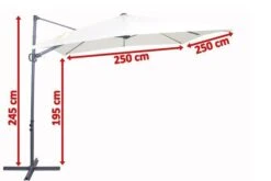 OUTFLEXX Ampelschirm, Anthrazit/creme, Pulverbesch. Aluminium, 250x250cm, Inkl. Plattenständer -Kettler Verkaufsgeschäft 5 18353.jpg