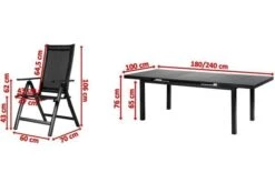 OUTFLEXX Premium Esstischgarnitur, Anthrazit Matt, Alu/Textilene, Tisch 180/240x100cm, 6 Multipositionssessel -Kettler Verkaufsgeschäft 5 19295.jpg