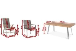 STERN Cardiff Set, Silber/silbergrau, Edelstahl/Teak, Tisch A-Gestell 200 X 100 Cm, 6 Stapel-, 2 Multipositionssessel -Kettler Verkaufsgeschäft 5 19764.jpg