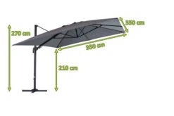 OUTFLEXX Ampelschirm, Anthrazit/grau, Alu/Polyester, 350x350cm, Inkl. Plattenständer -Kettler Verkaufsgeschäft 5 20363.jpg