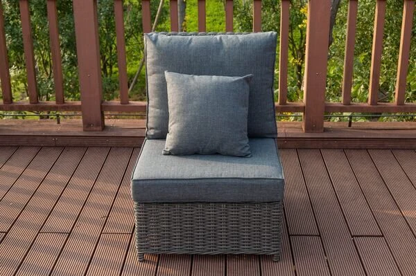 OUTFLEXX Dining Set, Grau, Polyrattan, 4tlg, 5-6 Personen, Inkl. Polster Und Kissen 6 OUTFLEXX Dining Set, Grau, Polyrattan, 4tlg, 5-6 Personen, Inkl. Polster Und Kissen – Bild 6