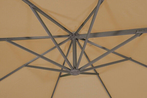 Schneider® SCHNEIDER Thassos Ampelschirm, Natur/silber, Rund, Ø 330cm 9 Schneider® SCHNEIDER Thassos Ampelschirm, Natur/silber, Rund, Ø 330cm – Bild 9