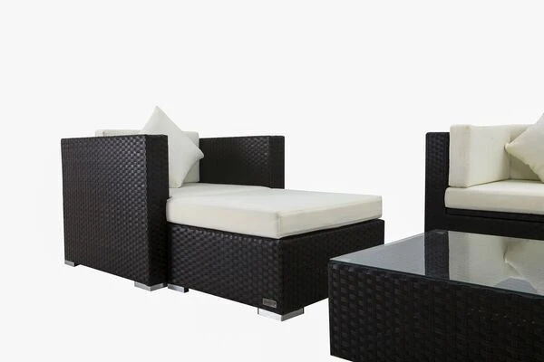 OUTFLEXX Loungemöbel-Set, 5 Personen, Braun, Polyrattan, Inkl. Kaffeetisch, Wasserfeste Kissenbox 7 OUTFLEXX Loungemöbel-Set, 5 Personen, Braun, Polyrattan, Inkl. Kaffeetisch, Wasserfeste Kissenbox – Bild 7