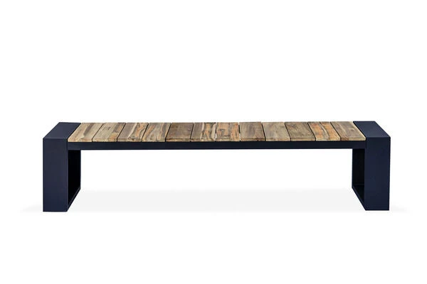 OUTFLEXX Kona Esstischgarnitur, Dark Grey/natur, Alu/recycled FSC-Teak, Esstisch 200x100cm, 2x Bank 200x40cm, U-Gestell 7 OUTFLEXX Kona Esstischgarnitur, Dark Grey/natur, Alu/recycled FSC-Teak, Esstisch 200x100cm, 2x Bank 200x40cm, U-Gestell – Bild 7