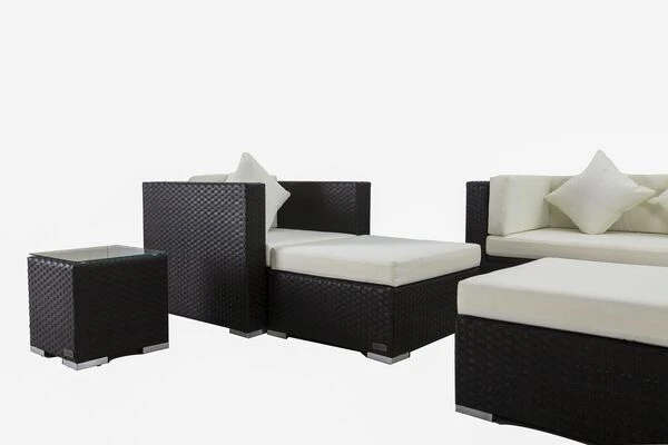 OUTFLEXX Loungemöbel-Set, Braun, Polyrattan, Für 6 Personen, Inkl. Kaffeetisch, Wasserfeste Kissenbox 8 OUTFLEXX Loungemöbel-Set, Braun, Polyrattan, Für 6 Personen, Inkl. Kaffeetisch, Wasserfeste Kissenbox – Bild 8