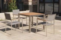 OUTFLEXX Stuhl, Taupe, Edelstahl/Textilene, Padded, Armlehnen Aus FSC-Teakholz, 62x56,5x86cm -Kettler Verkaufsgeschäft 8 13516.jpg