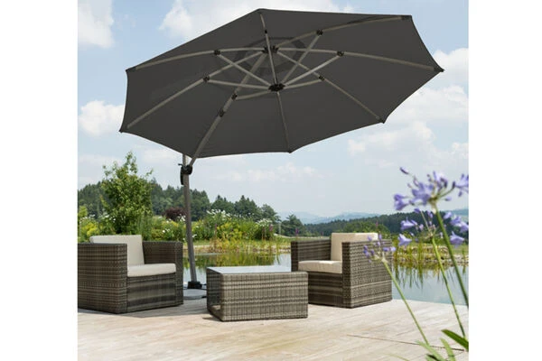 Schneider® SCHNEIDER Rhodos Rondo Ampelschirm, Anthrazit, Rund, Ø 350 Cm 10 Schneider® SCHNEIDER Rhodos Rondo Ampelschirm, Anthrazit, Rund, Ø 350 Cm – Bild 10